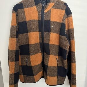 Tailor Vintage Black and Brown Zip Up Sweater